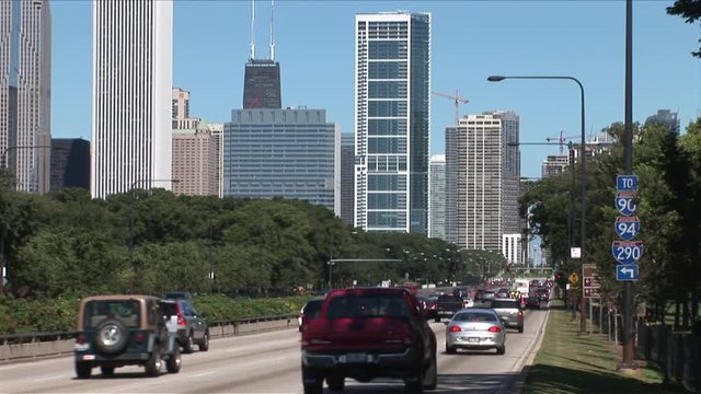 View of City Street in Chicago United States