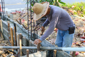 Labor at construction site