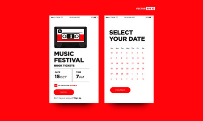 Music Festival Ticket Booking App Interface Design