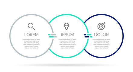Vector infographic label template with icons. 3 options or steps. Can be used for info graphics, flow charts, presentations, web sites, banners, printed materials. Isolated on white background.