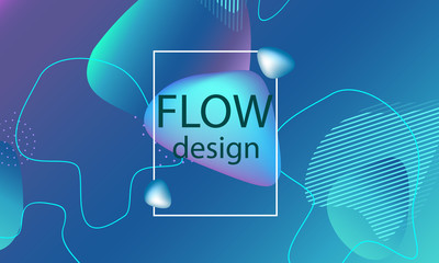 Flow shapes. Wavy cover design. Liquid wallpaper.