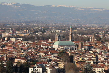 Fototapeta na wymiar View of Vicenza City and the ancient monument called Basilica Pa