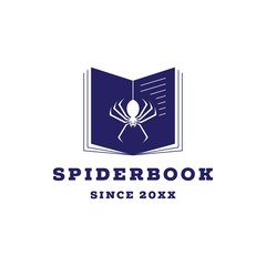 spider book logo vector icon illustration