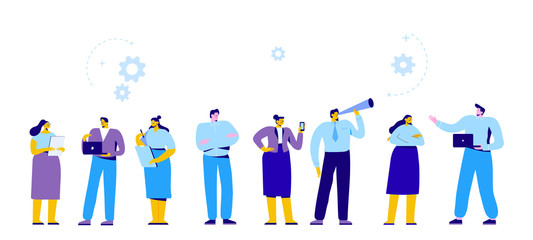 Flat Business People vector set. Team Work, Partnership, Leadership Concept. Vector illustration in modern flat style.