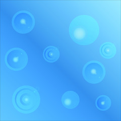 big and small balls on blue background
