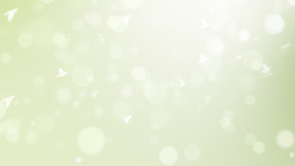 spring background, spring background illustration with green leaves, bokeh, petals and birds