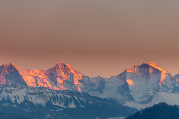 swiss alpine panorama from bern - obrazy, fototapety, plakaty