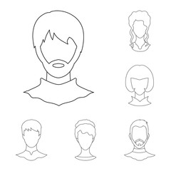 Isolated object of professional and photo symbol. Collection of professional and profile stock vector illustration.