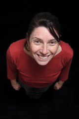 portrait of a middle-aged woman top view