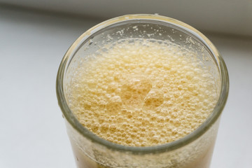 bubbles in a smoothie glass