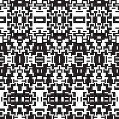 Fototapeta premium Ethnic geometric pattern. Black and white seamless background. Pixel boho ornament. Monochrome vector design.