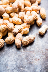 Peanuts in shell. Selecttive focus. Shallow depth of field.