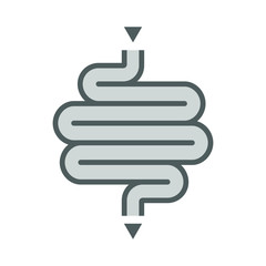 Bowel human icon. Isolated medical symbol on white background. Vector illustration