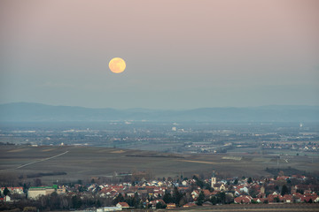 super full moon over the middle rhine valley