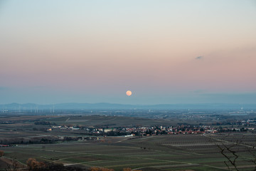 super full moon over the middle rhine valley