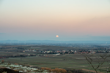super full moon over the middle rhine valley