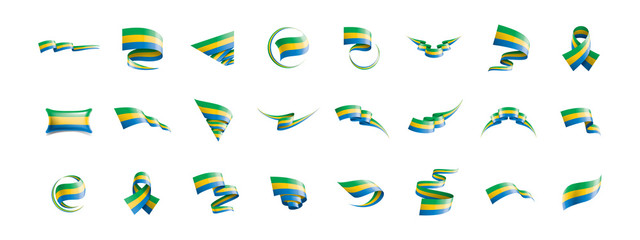 Gabon flag, vector illustration on a white background.