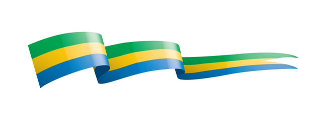 Gabon flag, vector illustration on a white background.