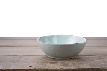 Bowl on table with isolated background