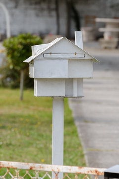 mail box in front of the house close up