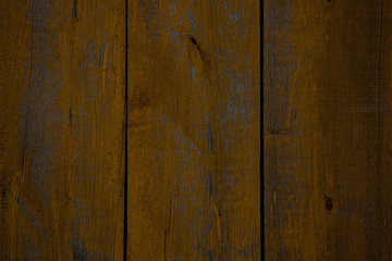 Dark yellow wood background. Old wood texture. Boards with peeling yellow paint for background 