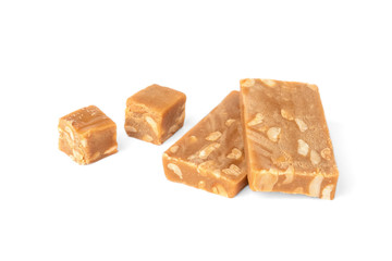 Peanut sherbet isolated on white background.