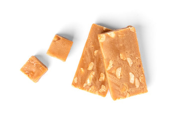 Peanut sherbet isolated on white background.