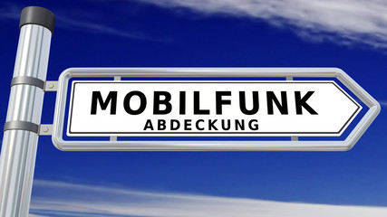 Mobilfunkabdeckung auf Strassenschild