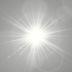 Glow light effect. Star burst with sparkles.Sun. Vector illustration