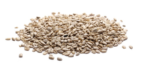 Sunflower seeds isolated on white background