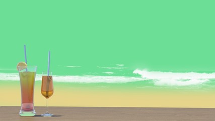 カクテル トロピカル 海岸 glasses Cocktail Tropical Coast Beach Seashore