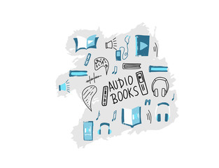 Set of audio books symbols. Vector illustration.