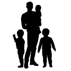 vector, isolated, family silhouette, mom, dad and child