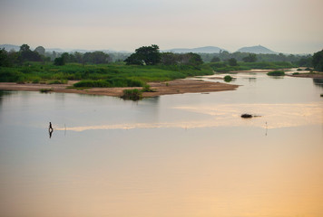 morning landscape , Ping river at Tak  , Thailand