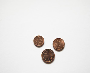 1, 3, .5  azerbaijani qepik coin isolated on white background 