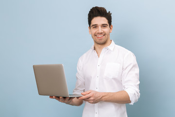 Portrait of a cheerful handsome young man