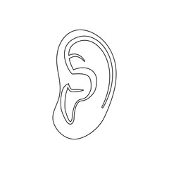 human ear icon. Element of Human parts for mobile concept and web apps icon. Outline, thin line icon for website design and development, app development