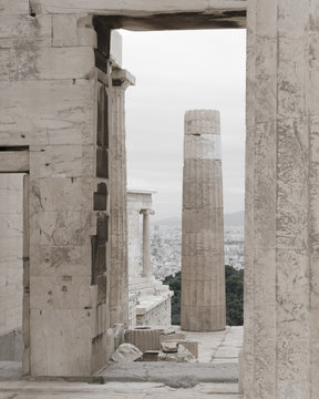 Acropolis view temple in Athens, Greece