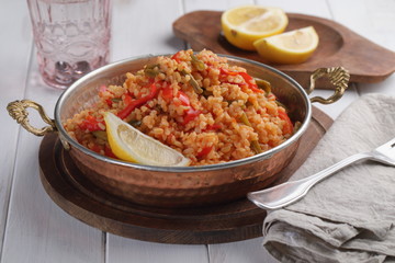 Vegetarian bulgur pilaf