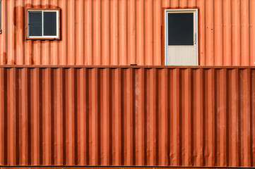 Surface orange stacked container warehouse