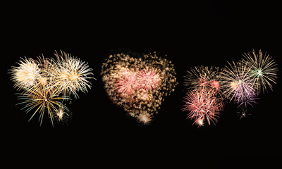 Colorful fireworks explosion in festive celebration