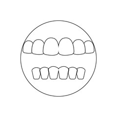 Obraz premium human teeth icon. Element of Human parts for mobile concept and web apps icon. Outline, thin line icon for website design and development, app development