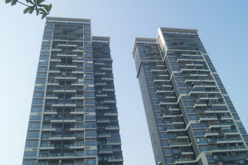 Naklejka premium Shenzhen, China: residential architecture landscape