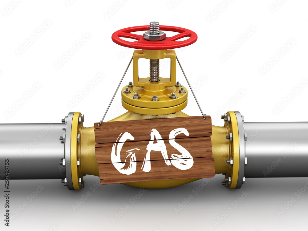 Poster pipeline with gas. image with clipping path
