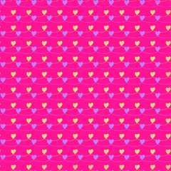 Fototapeta premium Heart seamless pattern.Colorful hearts.Packaging design for gift wrap. Abstract geometric modern background. 