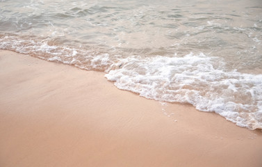 Wave & Sand beach background , holiday or relax in summer concept.