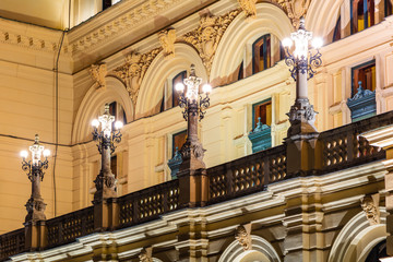 Fototapeta premium Juliusz Slowacki Theatre in Krakow, Poland at night