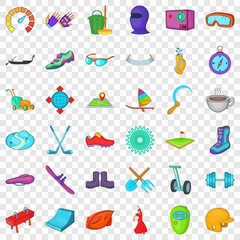 Fototapeta na wymiar Healthy activity icons set. Cartoon style of 36 healthy activity vector icons for web for any design