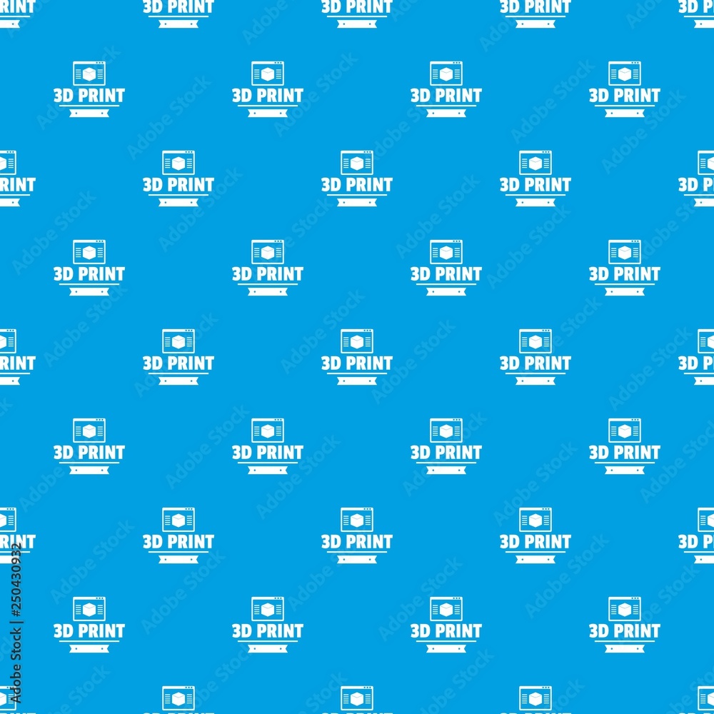 Poster material 3d printing pattern vector seamless blue repeat for any use