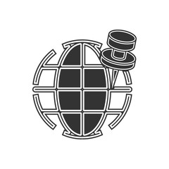 globe and pin icon. Element of navigation for mobile concept and web apps icon. Glyph, flat icon for website design and development, app development